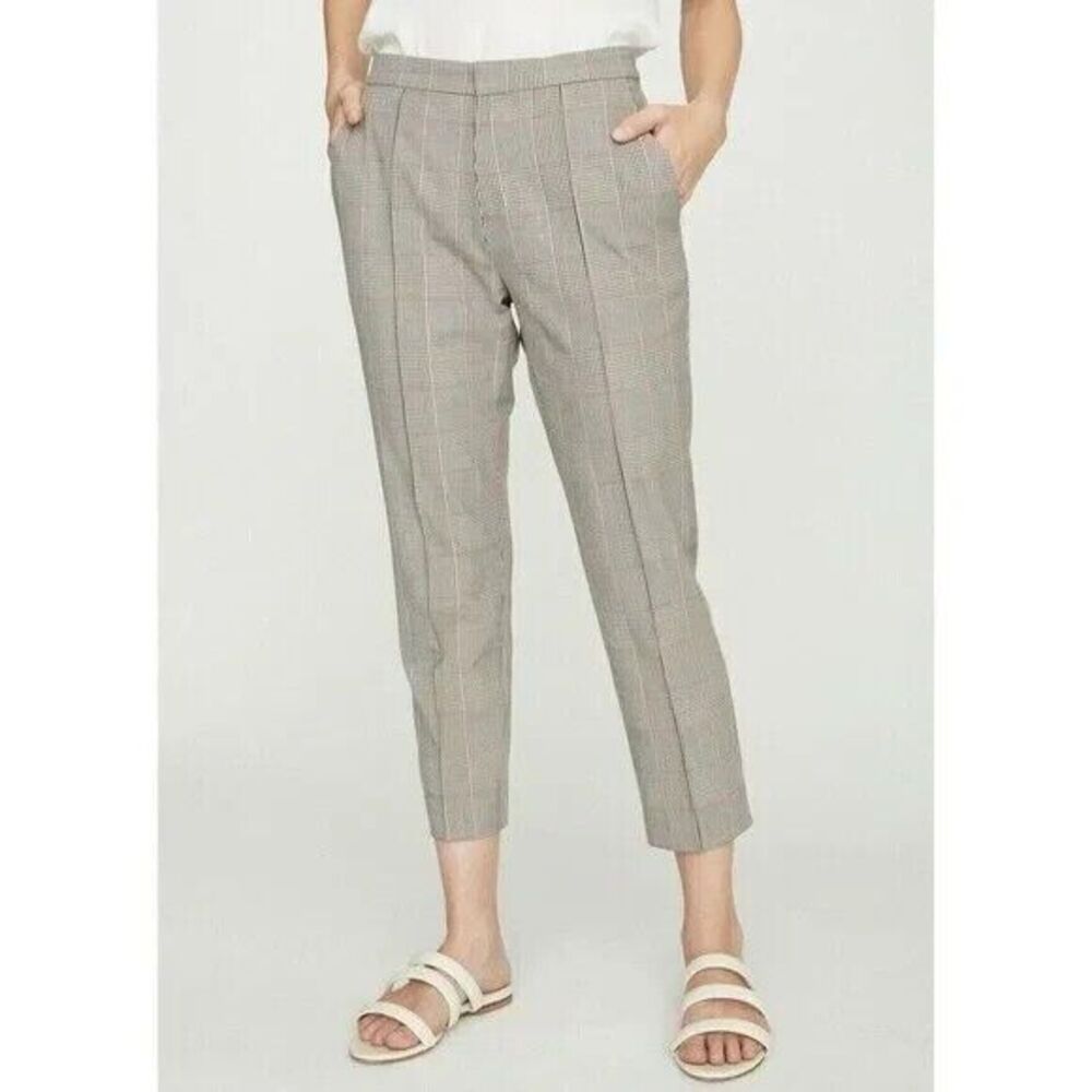 Brochu Walker Gwinn Cropped Pants Petra Plaid Small Black Red Brown